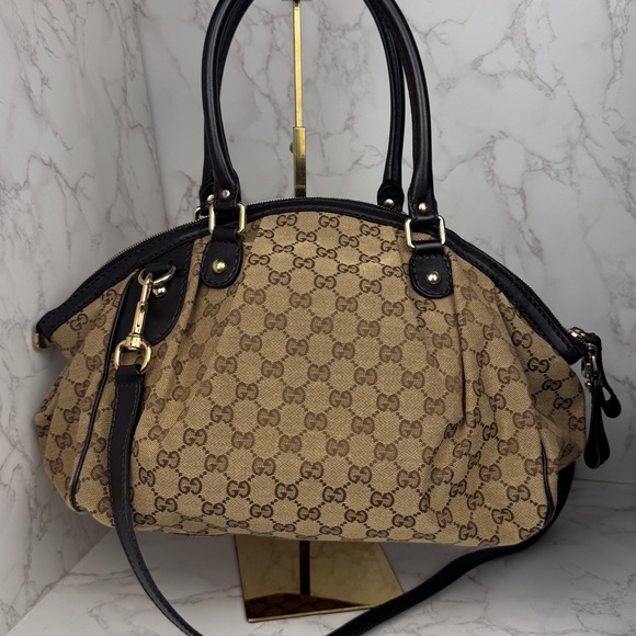 Gucci Sukey Boston Brown Monogram Handbag - Picture 3 of 15